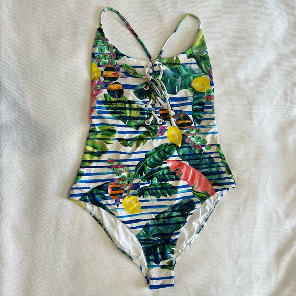 Red Carter Shore Club Juliette Maillot One Piece Swim Size L - Picture 3 of 8